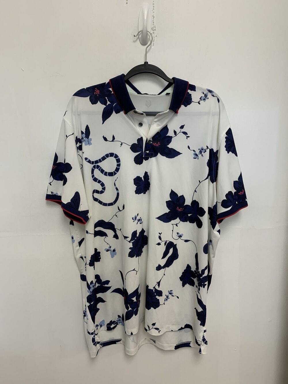 Greyson Golf White Floral Polo Size XL